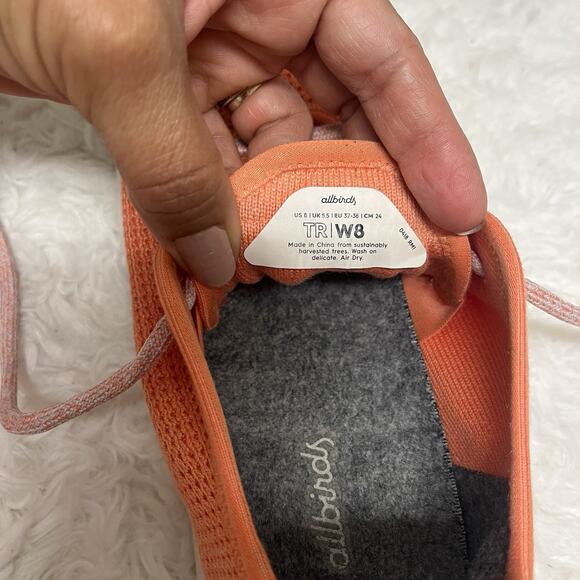 Allbirds Tree Runners Orange everyday sneakers, Womens size 8, lightweight - Picture 8 of 8